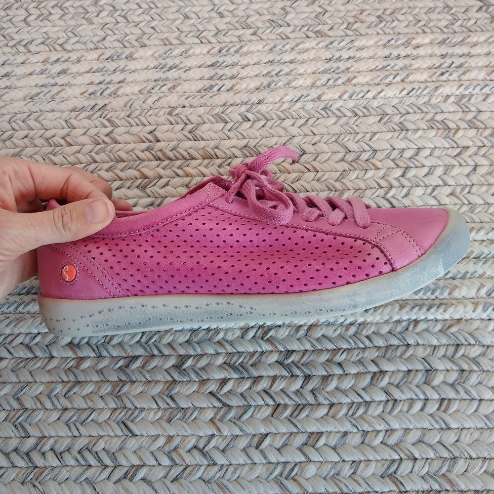FLY London Softinos Pink Ica Leather Sneaker Womens size 7.5 / 8 - Picture 5 of 11